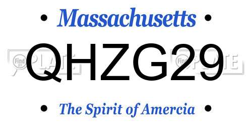 QHZG29 Massachusetts License Plate