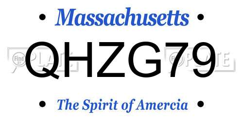 QHZG79 Massachusetts License Plate