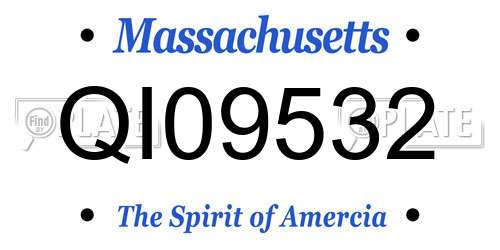 QI09532 Massachusetts License Plate