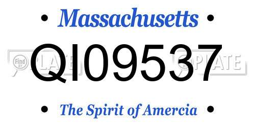 QI09537 Massachusetts License Plate
