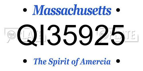 QI35925 Massachusetts License Plate