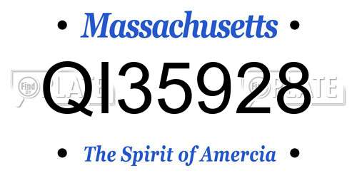QI35928 Massachusetts License Plate