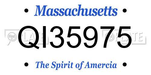 QI35975 Massachusetts License Plate