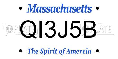 QI3J5B Massachusetts License Plate