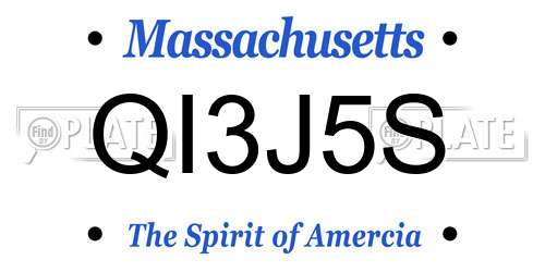 QI3J5S Massachusetts License Plate