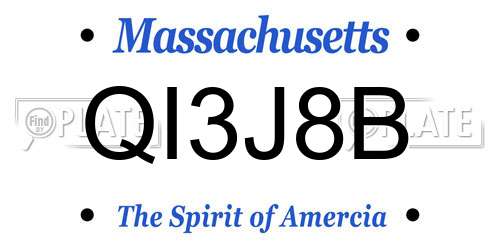 QI3J8B Massachusetts License Plate
