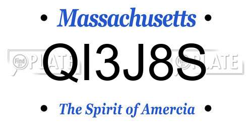QI3J8S Massachusetts License Plate