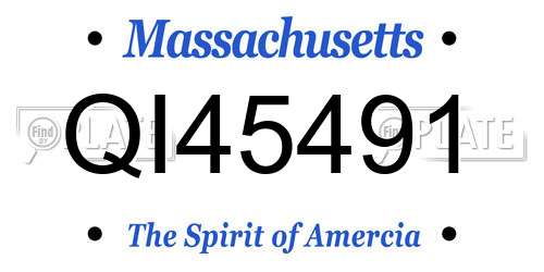 QI45491 Massachusetts License Plate