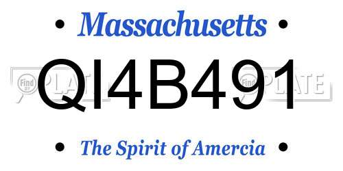 QI4B491 Massachusetts License Plate