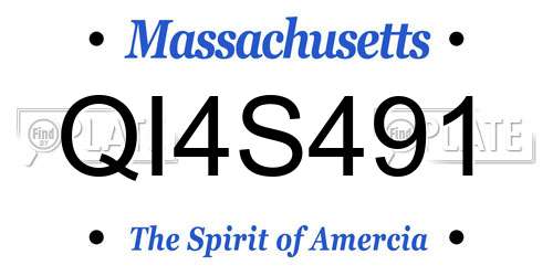 QI4S491 Massachusetts License Plate