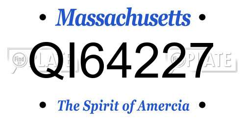 QI64227 Massachusetts License Plate