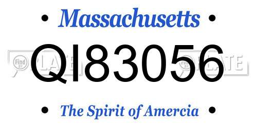 QI83056 Massachusetts License Plate