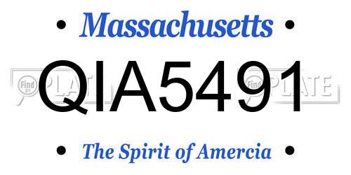 QIA5491 Massachusetts License Plate