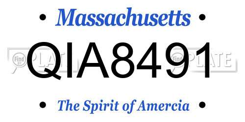 QIA8491 Massachusetts License Plate