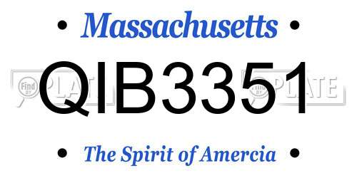 QIB3351 Massachusetts License Plate