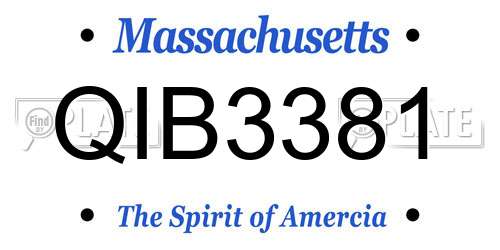 QIB3381 Massachusetts License Plate