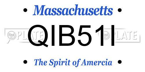 QIB51I Massachusetts License Plate