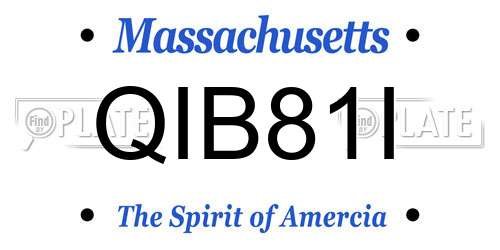QIB81I Massachusetts License Plate