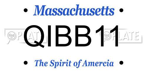QIBB11 Massachusetts License Plate