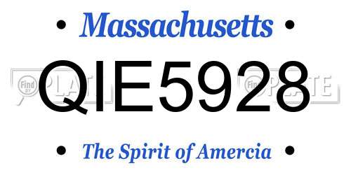 QIE5928 Massachusetts License Plate