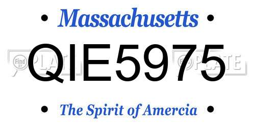 QIE5975 Massachusetts License Plate