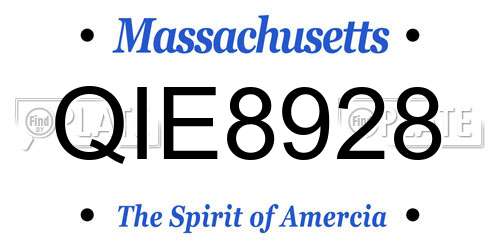 QIE8928 Massachusetts License Plate