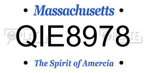 QIE8978 Massachusetts License Plate