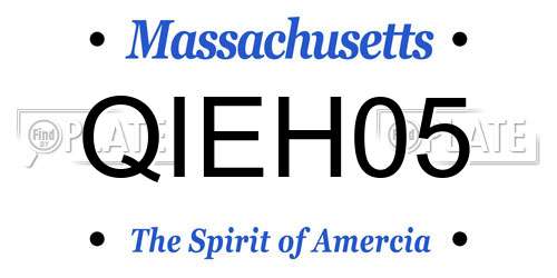 QIEH05 Massachusetts License Plate