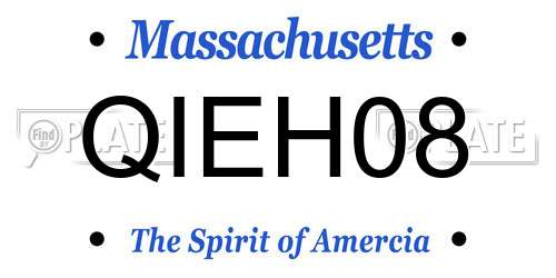 QIEH08 Massachusetts License Plate