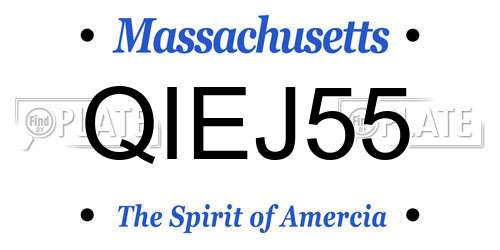 QIEJ55 Massachusetts License Plate