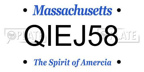 QIEJ58 Massachusetts License Plate