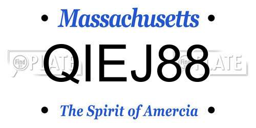 QIEJ88 Massachusetts License Plate