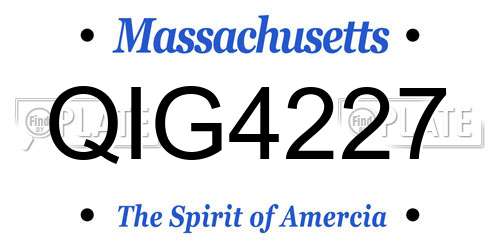 QIG4227 Massachusetts License Plate