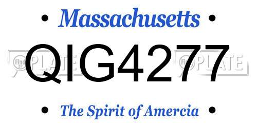 QIG4277 Massachusetts License Plate