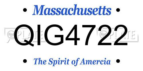 QIG4722 Massachusetts License Plate