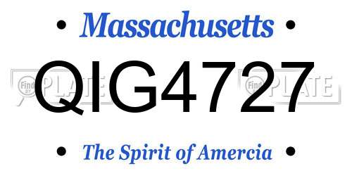 QIG4727 Massachusetts License Plate