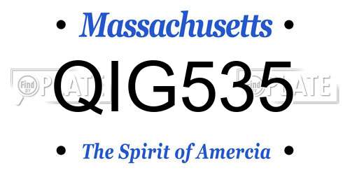 QIG535 Massachusetts License Plate