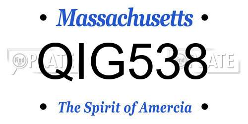 QIG538 Massachusetts License Plate