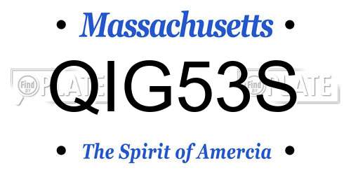QIG53S Massachusetts License Plate