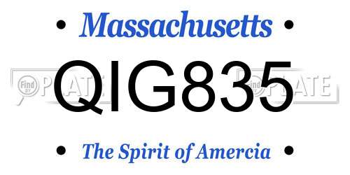 QIG835 Massachusetts License Plate