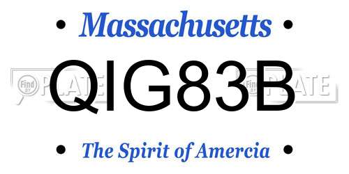 QIG83B Massachusetts License Plate