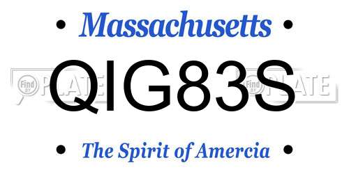 QIG83S Massachusetts License Plate