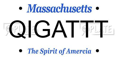 QIGATTT Massachusetts License Plate