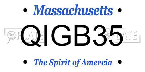 QIGB35 Massachusetts License Plate