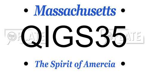 QIGS35 Massachusetts License Plate