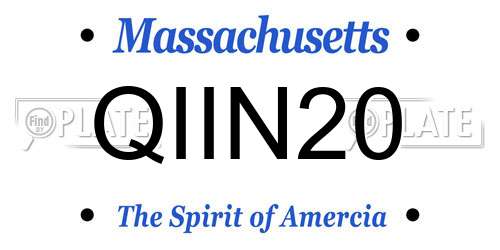 QIIN20 Massachusetts License Plate