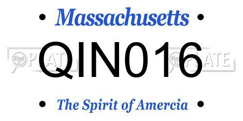 QIN016 Massachusetts License Plate