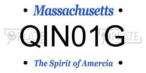 QIN01G Massachusetts License Plate