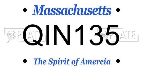 QIN135 Massachusetts License Plate