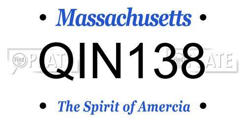 QIN138 Massachusetts License Plate